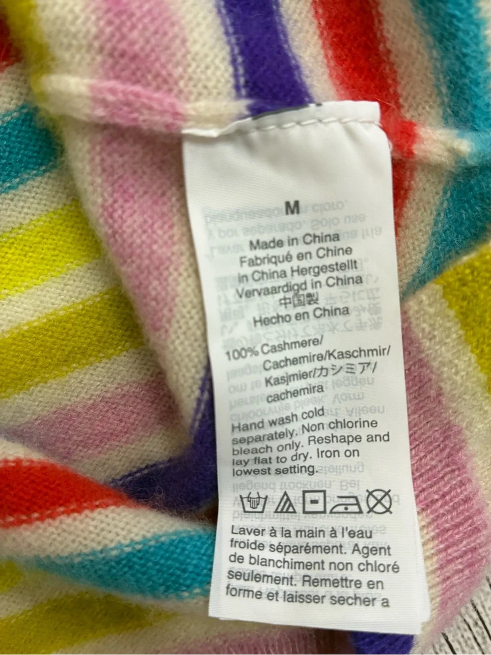 J. Crew Rainbow Stripe Cashmere Sweater